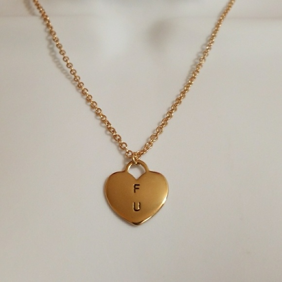 Nasty Gal Jewelry - F U necklace